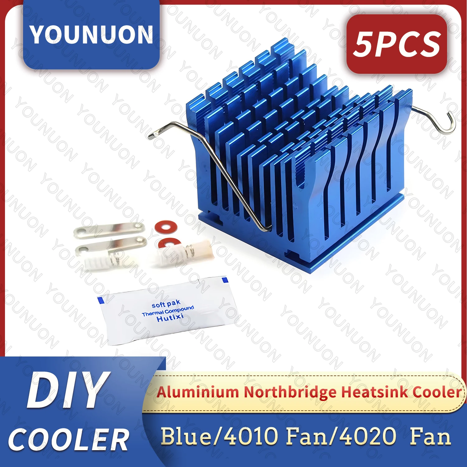 Northbridge-disipador térmico de aluminio para ordenador, Enfriador de placa base para PC, carcasa de ordenador, refrigeración del chip South North Bridge, bricolaje, 5 piezas