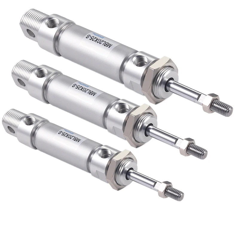 Mini cilindro de aire serie MBL MBL20/25/32 cilindro neumático de barril de aluminio Mini cilindro de carrera de 10-400mm