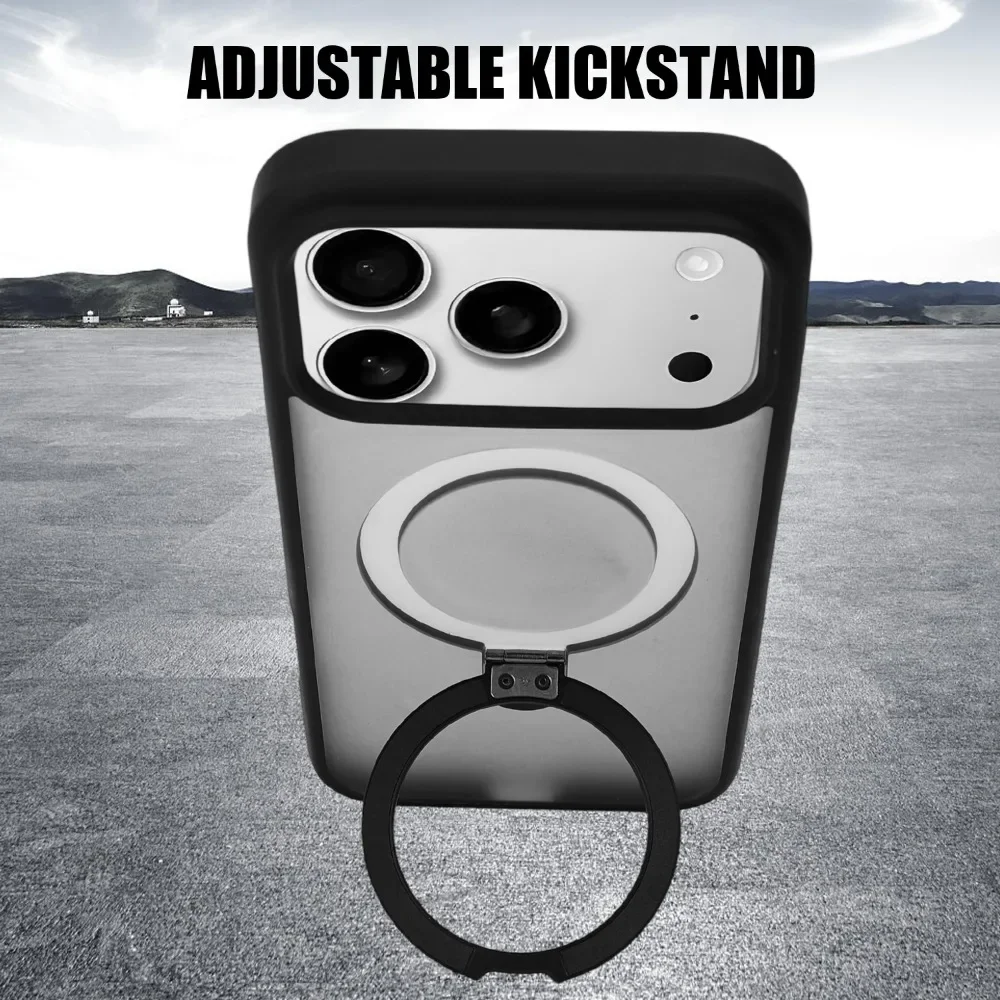 Para iPhone17 soporte de carga inalámbrica anillo estuche rígido para Iphone 17 Pro Max 17 Air 17 Pro cubierta de parachoques de PC magnética para iPhone17 - imagen 5
