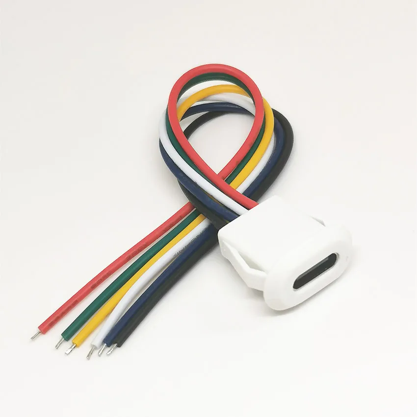 Conector de TYPE-C con hebilla, puerto de carga de alta corriente, enchufe de cargador de USB-C de 6 pines, 1/5/10 Uds. - imagen 5