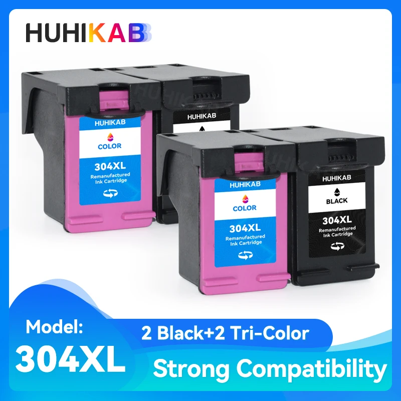 HUHIKAB-cartucho de tinta 304XL para impresora HP 304 XL, remanufacturado para HP Envy 5000, 5010, 5012, 5014, 5020, 5030, 5032, 5034, 5052, 5055