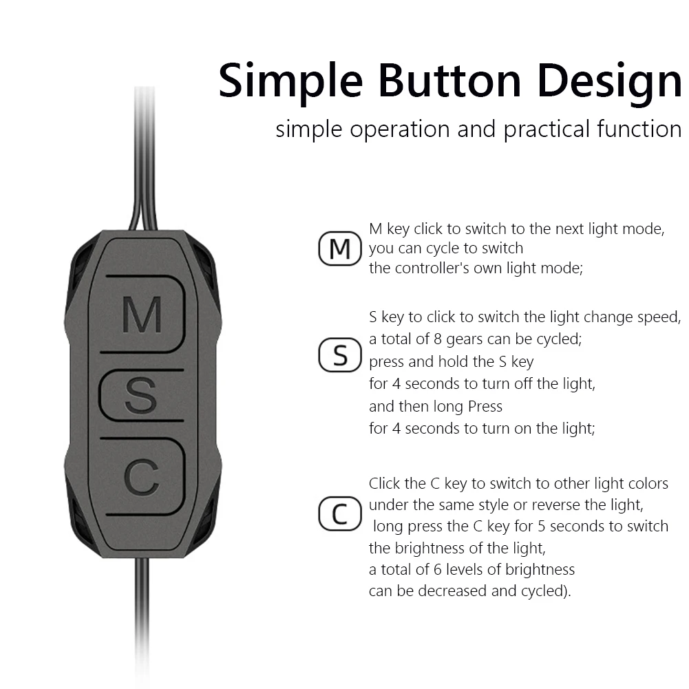 COOLMOON AR-1 Ventilador Enfriador Tira de Luz 5V 3 Pin a SATA ARGB Mini Cable Controlador - imagen 4