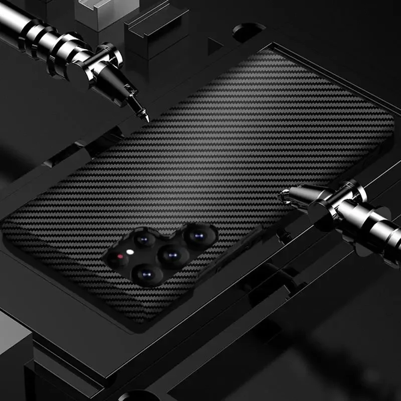 Funda de fibra de carbono de lujo para Samsung Galaxy S25 Ultra S24 S23 S25 Plus 5G, funda dura para PC, fundas protectoras ultrafinas - imagen 4