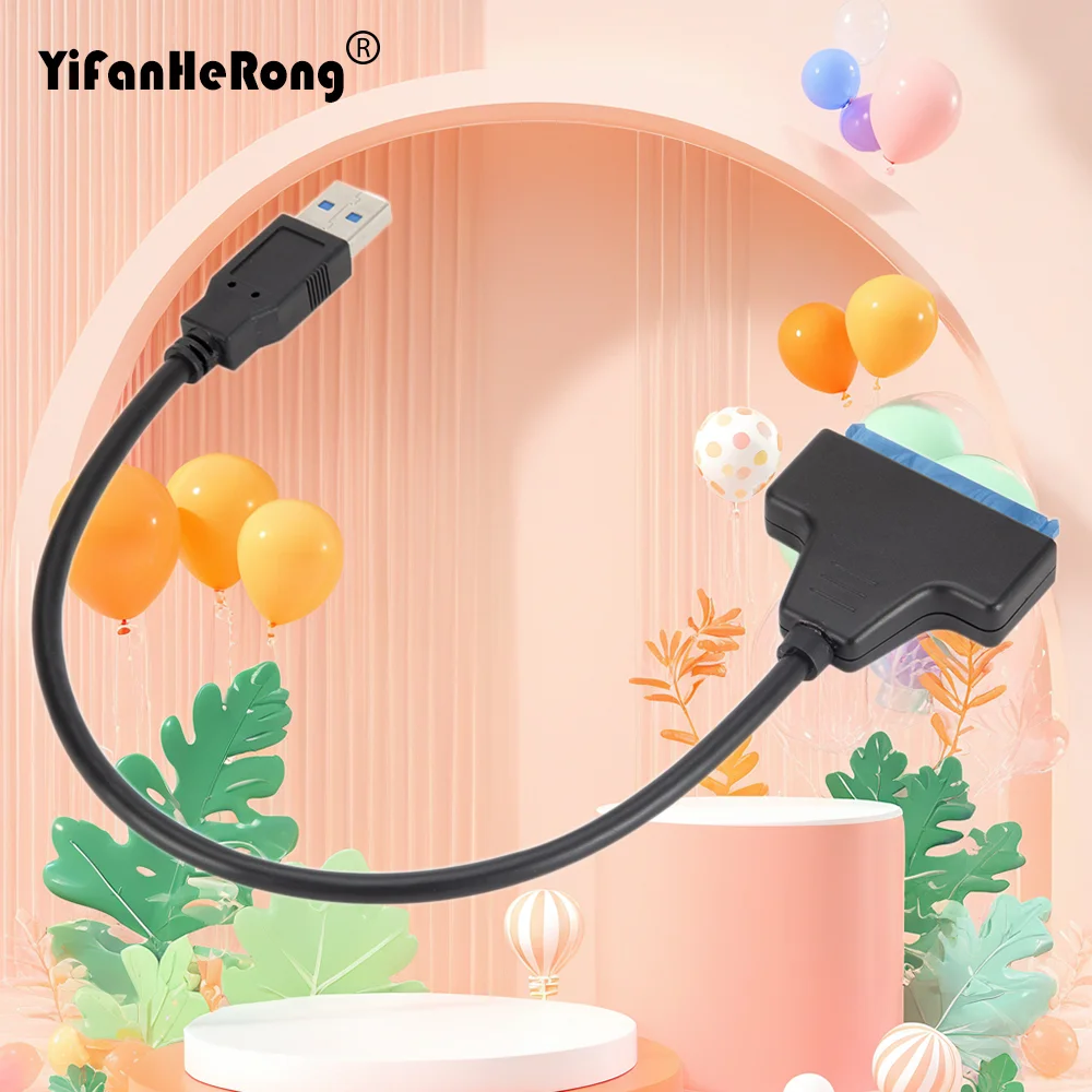 Cable SATA a USB 3.0 de hasta 6 Gbps para disco duro SSD HDD externo de 2,5 pulgadas Adaptador de 22 pines a Sata III para PC