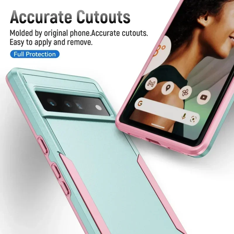 Funda híbrida resistente para Google Pixel 9 8 7 6 Pro 8A 7A 6A Otom, caja dura a prueba de golpes para PC, cubierta completa trasera - imagen 2