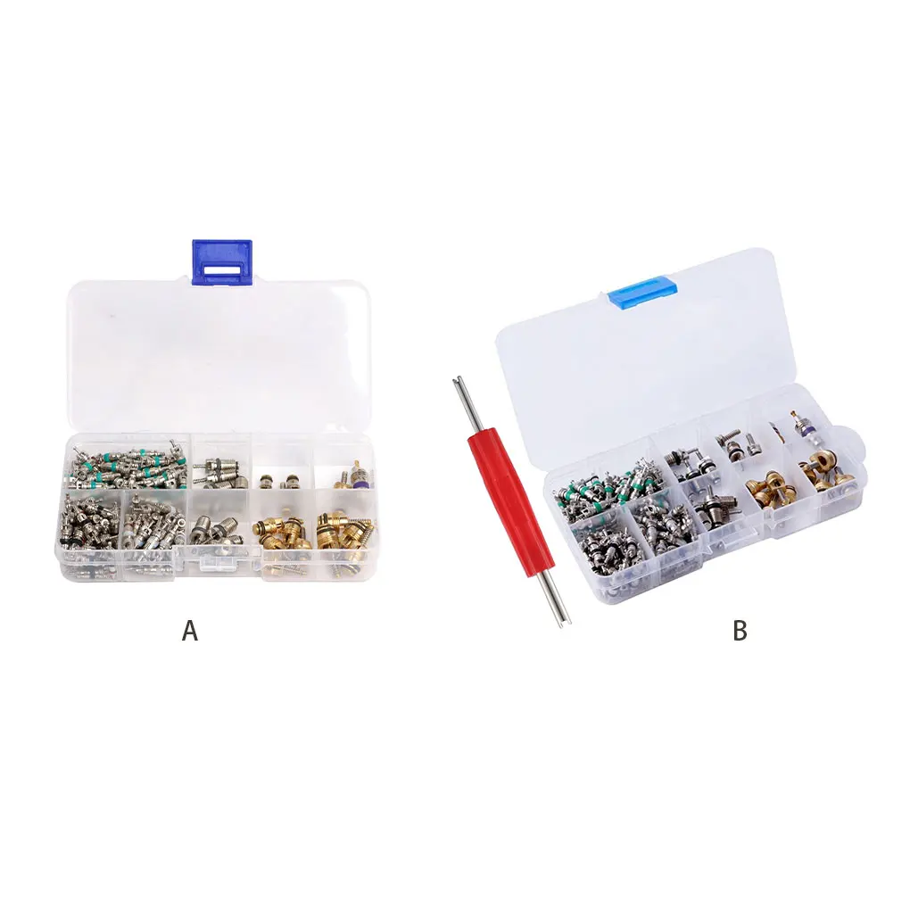 Válvula de Metal Premium para coche, protección solar e impermeable, núcleo de válvula de acondicionamiento Real sin decoloración, surtido de neumáticos, 134 piezas