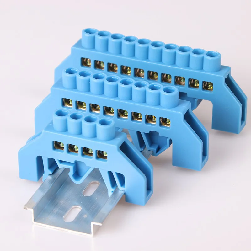 Barra de puesta a tierra de línea cero, caja de distribución de riel guía tipo puente 6 X9, barra de puesta a tierra de línea cero, terminal de cableado paralelo 6X9 - imagen 3