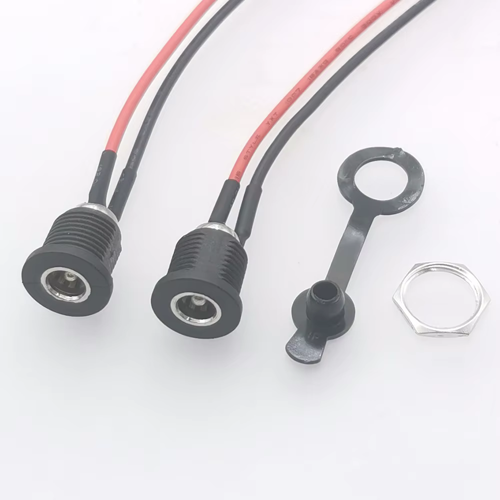 1 Uds conector hembra de alimentación CC con Cable de 18AWG con cable 5,5*2,1 5,5*2,5mm toma de carga CC conector de alimentación hembra de alta corriente - imagen 3
