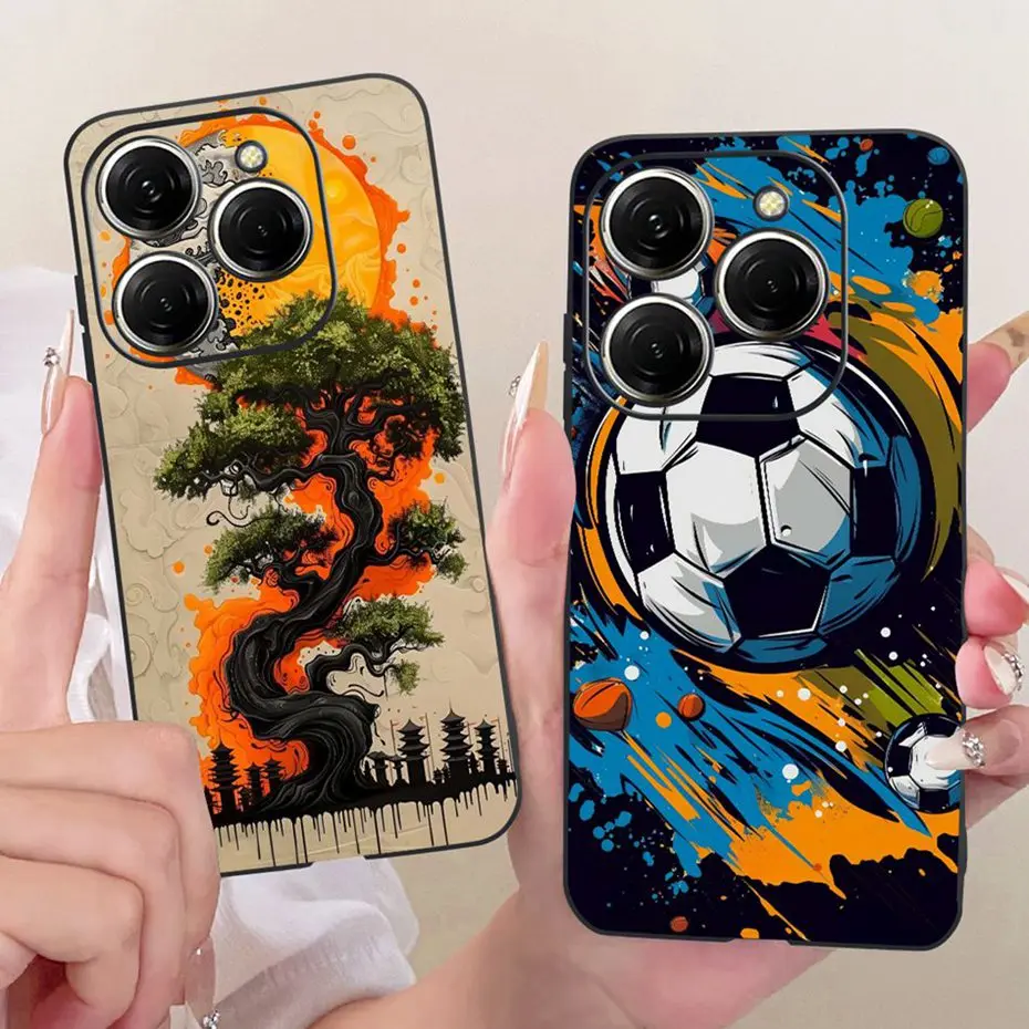 Funda de diseño moderno para Tecno Spark 20 Pro 20C 20 4G, funda suave de silicona negra para Tecno Spark20 Spark20C 20Pro - imagen 2