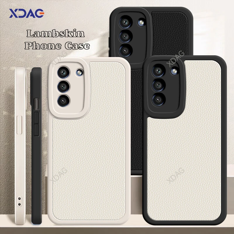 Funda de cuero suave a prueba de golpes para Samsung Galaxy S21 FE Plus S21FE S21Plus S21 + Ultra 5G, carcasa trasera Original de piel de cordero - imagen 2