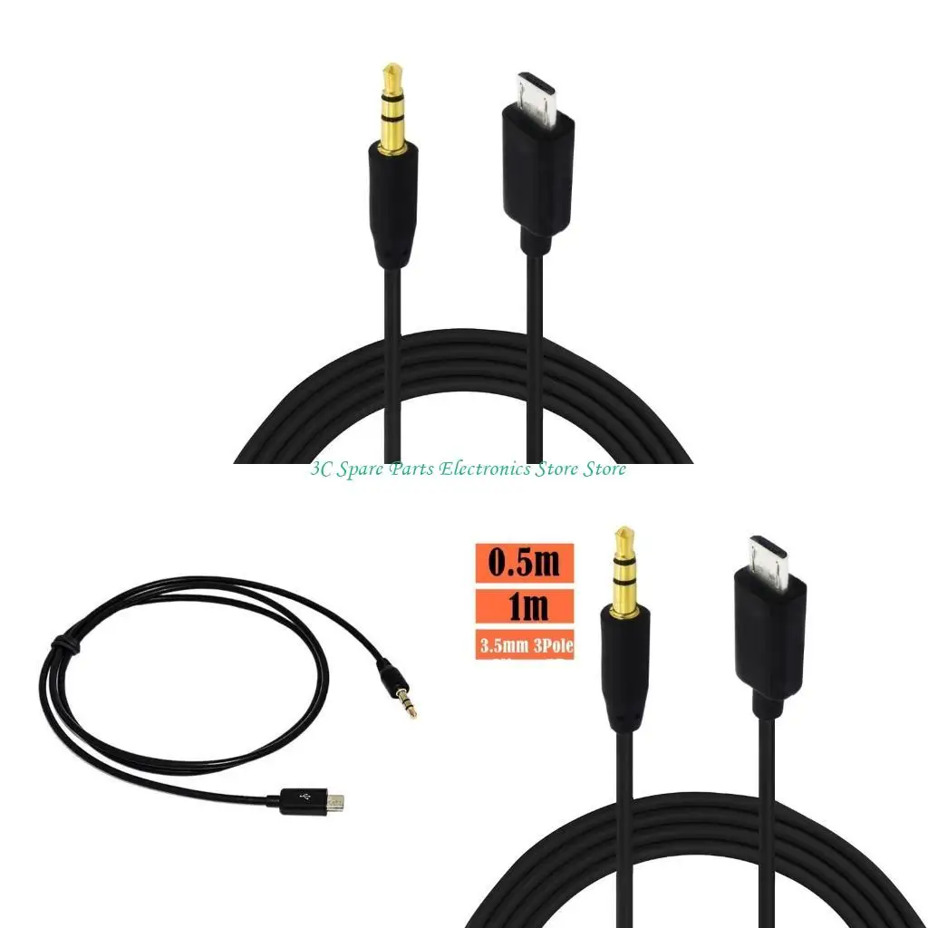 DurabilidadMicros USB a audio de 3,5 mm Cable auxiliar para coche para i9500 i9600 NOTA2 N7100 para entrada auxiliar de automóvil y altavoces portátiles - imagen 2