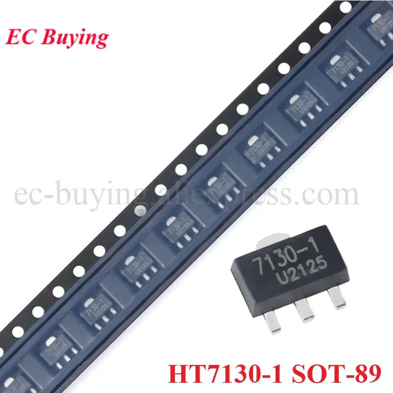 10 unids/lote HT7130-1 SOT-89 HT7130 7130-1 HT7130A-1 SOT89 salida 3V/100mA regulador lineal de caída de bajo voltaje Chip LDO IC