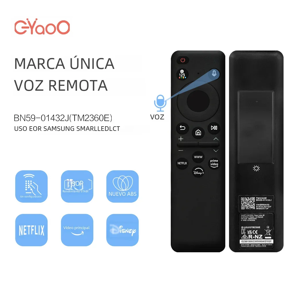 BN59-01432J Control remoto solar de repuesto para Samsung Smart TV Compatible con la serie Neo QLED 8K 4K