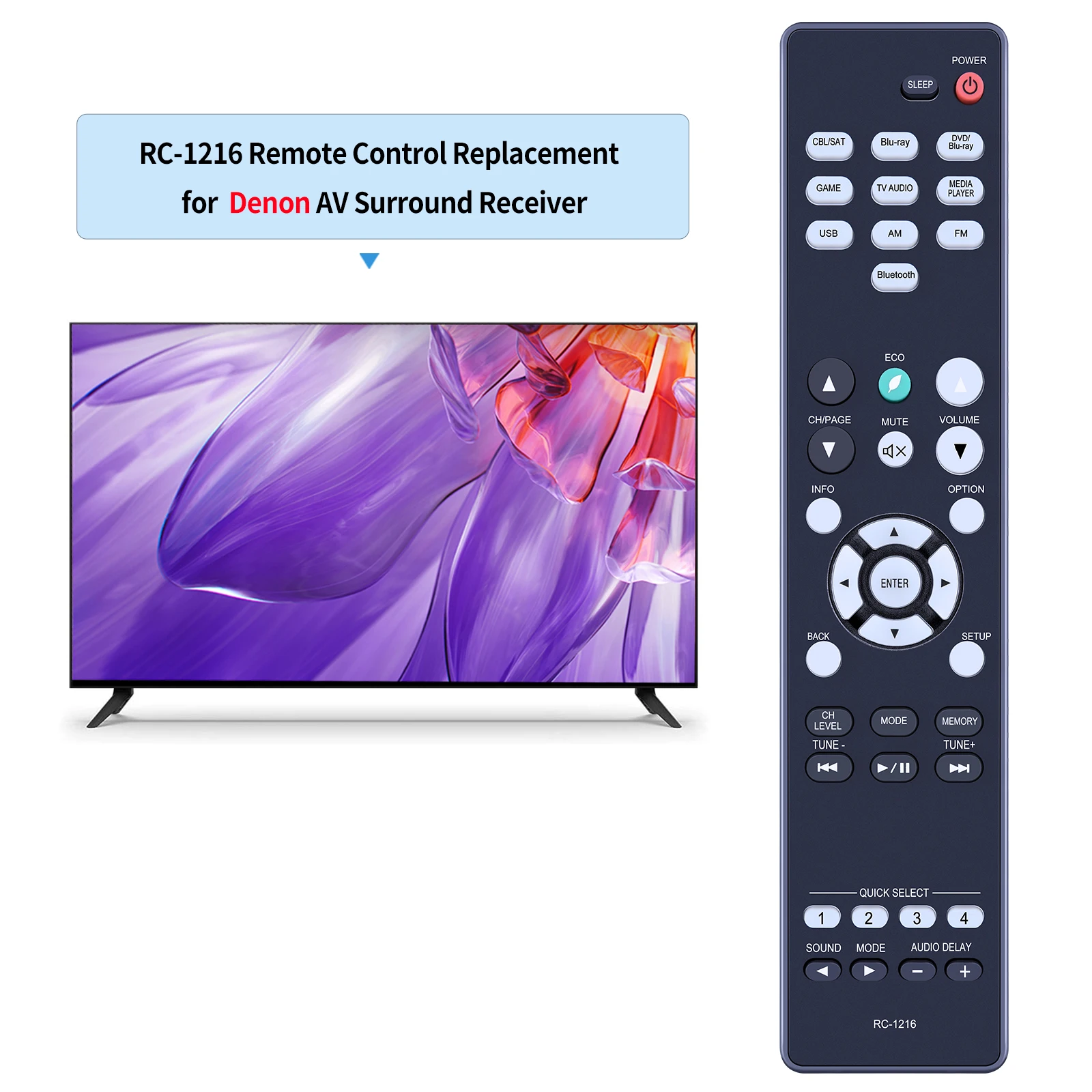 Nuevo Control remoto RC-1216 para receptor AV Denon AVR-S510BT AVR-S540BT AVR-S530BT - imagen 2