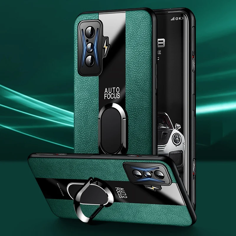 Funda de cuero con soporte de anillo para Xiaomi Redmi K40 K50, funda de teléfono de silicona para juegos, Poco F3 F4 GT F2 X3 NFC X4 Pro M3 M4 Pro - imagen 3