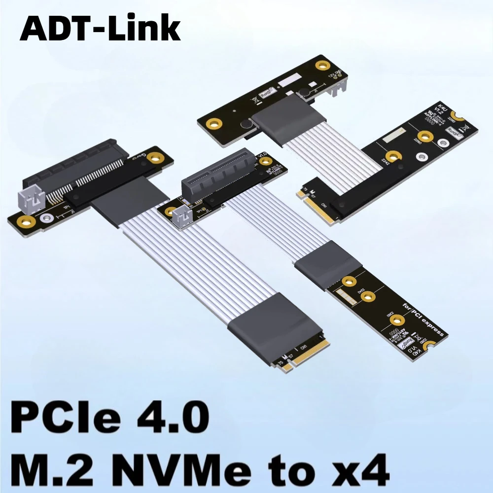 Nuevo Cable elevador PCIe 4,0 M.2 NVME a x4 para PCIe x4 SSD RAID, tarjetas de captura LAN a M.2 (ultra SSD, M-key) extensión Gen4x4 Jumper - imagen 2