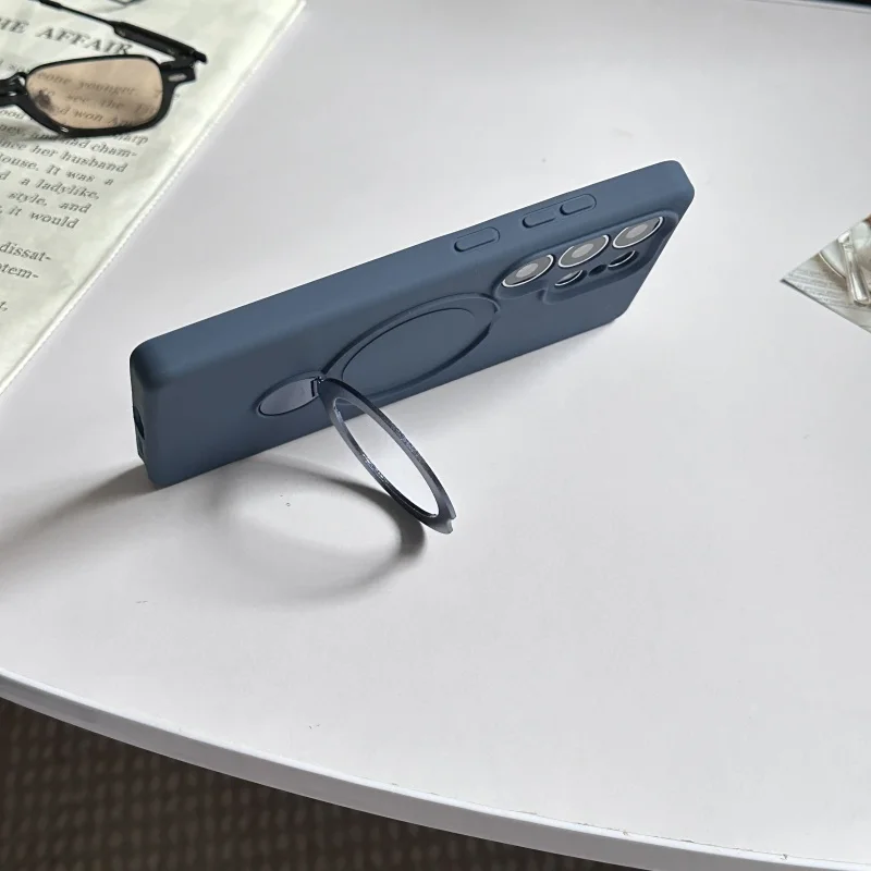 Soporte giratorio de silicona líquida para Magsafe, funda de carga inalámbrica magnética para Samsung Galaxy S25 S24 S23 Ultra Plus 5G - imagen 4