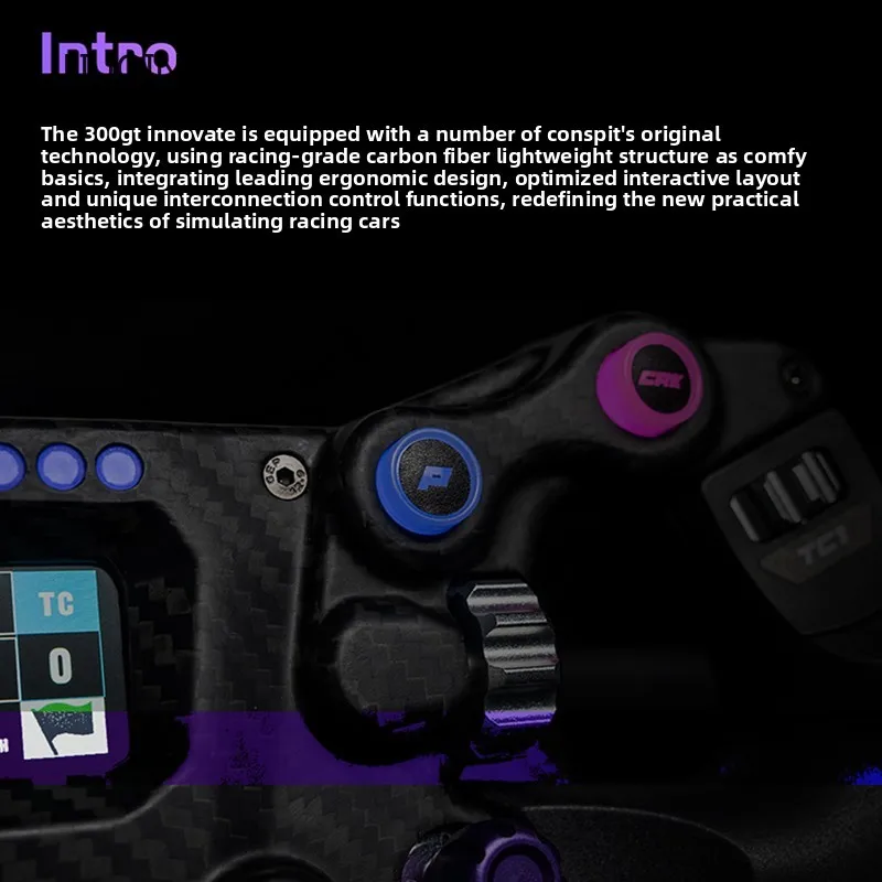 CONSPIT 300 GT 300 mm (11,8 ") Volante de fibra de carbono Sim Racing Wheel retroalimentación de fuerza para GT y Endurance Racing - imagen 4