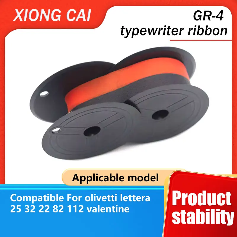 GR4 GR-4 GR4BR GR4BK Cinta de doble carrete - Negro y rojo para máquinas de escribir Olivetti A730 A770 Studio 42-46 Valentine
