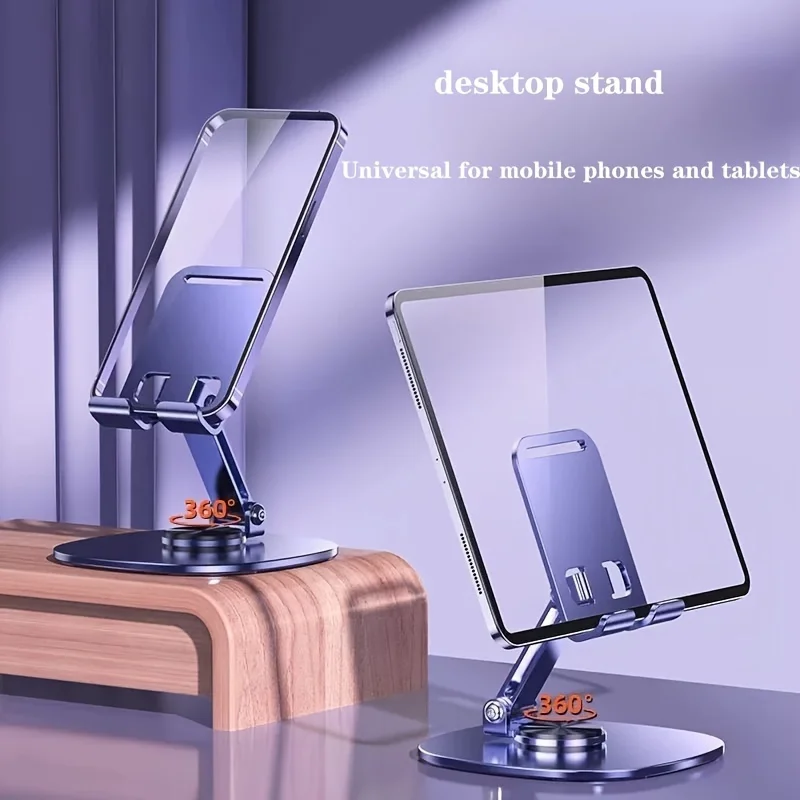 Soporte Universal de Metal giratorio de 360 grados para teléfono, soporte de escritorio Ideal portátil plegable para teléfonos inteligentes y tabletas en mesa de escritorio - imagen 5