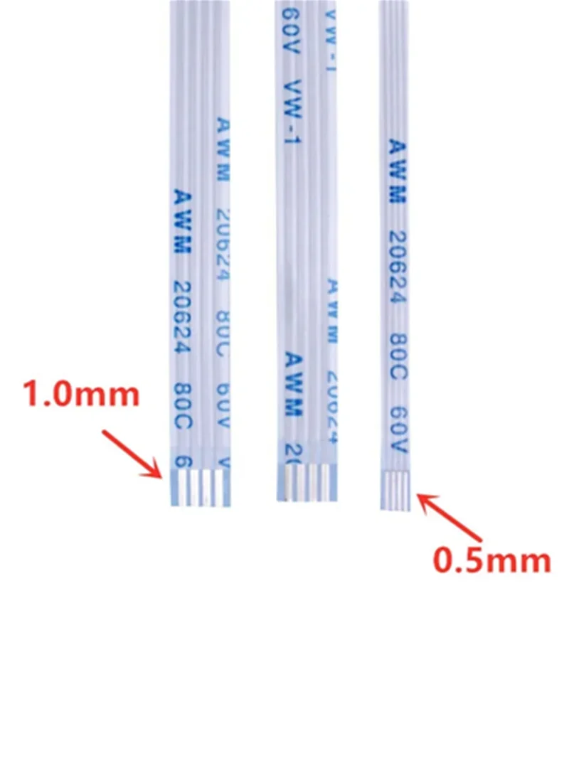 Cable plano Flexible, 5 piezas, FFC FPC AWM 20624 80C 60V VW-1 1,0 MM 5/7/9/11/13/17/19/21/23/25/31/35/38/44/46/48/51/52/54 pines - imagen 4