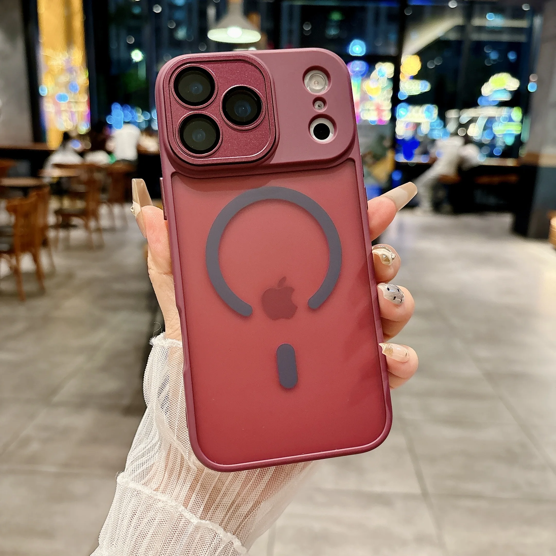 Funda para Magsafe, carga inalámbrica magnética, dura, mate, cubierta protectora de lente de cámara integrada para Apple iPhone 17 Pro Max Air - imagen 4