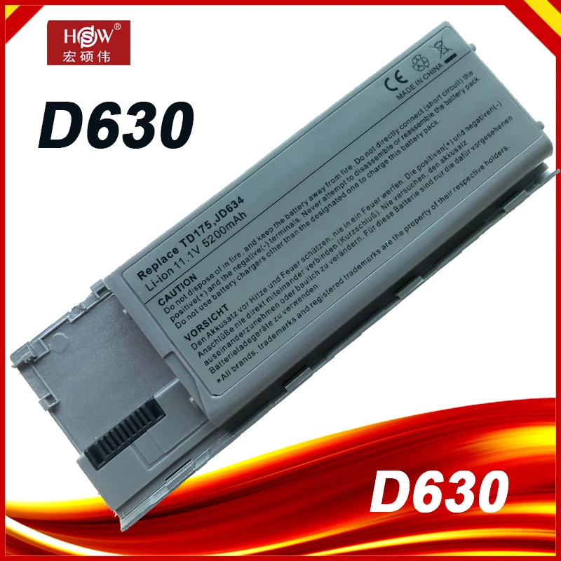 Batería del ordenador portátil PC764 PC765 PD685 TD175 para Dell Latitude D620 620 D630 630 D631 Precision M2300 312-0383 312-0384 312-038