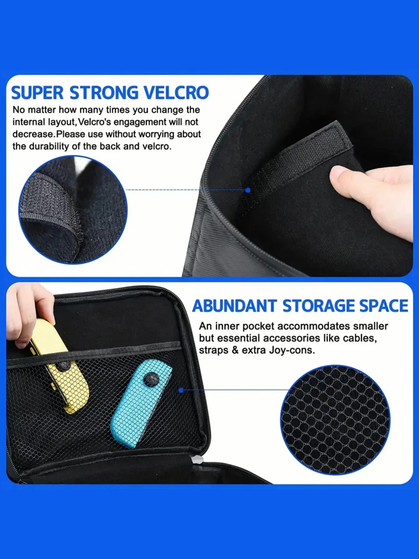 Adecuado para Nintendo Switch/Switch bolsa de viaje OLED, protección de estuche blando, estuche de interruptor portátil, compartimento desmontable - imagen 4