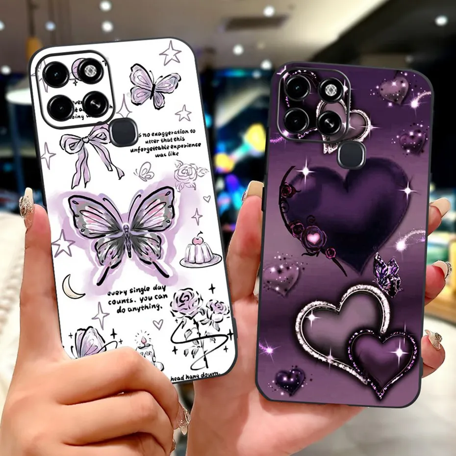 Nuevo diseño de fundas de teléfono para Infinix Smart 6 X6511 X6511B X6511E, fundas blandas de silicona negra para Infinix Smart6 - imagen 2