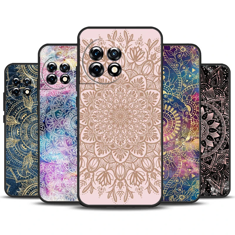 Funda de Mandala con patrón indio para OnePlus 12 11 9 10 Pro 9RT 10T 10R 12R OnePlus Nord CE 2 3 Lite 2T N10 N20