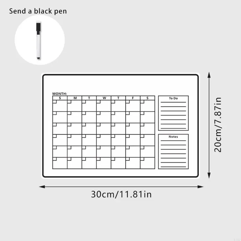 Calendario refrigerador magnético reutilizable con marcador Calendario refrigerador magnético Planificador mensual semanal - imagen 2
