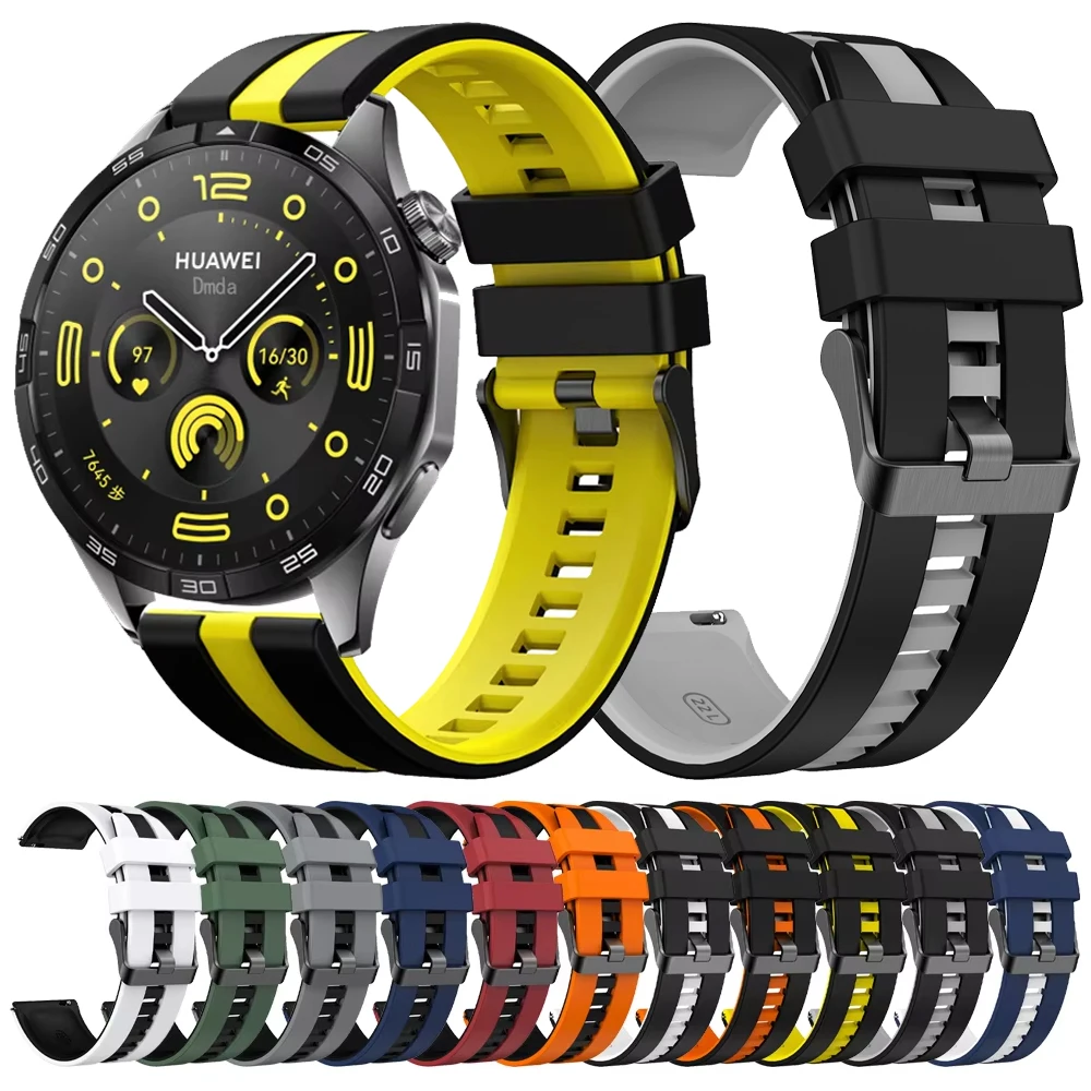 Correa Flexible de silicona de 20mm y 22mm para Huawei GT 4, reloj de 46mm, correas deportivas 4 3 Pro GT2 GT3 SE GT3 Pro, pulsera de repuesto - imagen 2