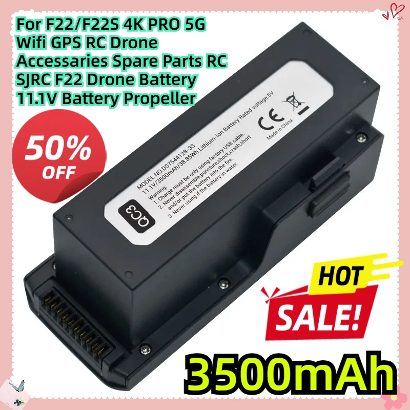 Para F22/F22S 4K PRO 5G Wifi GPS RC Drone accesorios repuestos RC SJRC F22 Drone batería 11,1 V 3500mAh hélice de batería