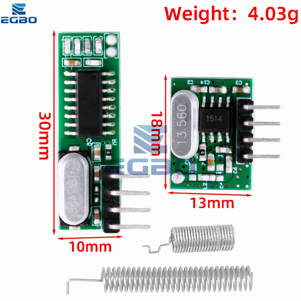 1-3 juegos de Kit de bricolaje de receptor RF de 433MHz, módulo RF superheterodino, módulo receptor RX470, módulo transmisor - imagen 2