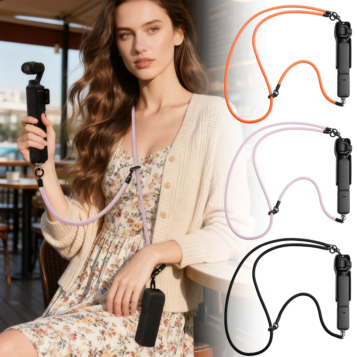 Cuerda de seguridad antipérdida para cámara portátil, cordón para cámaras de acción DJI Pocket 3, correa de muñeca para teléfono, correa para DJI Pocket3 - imagen 2