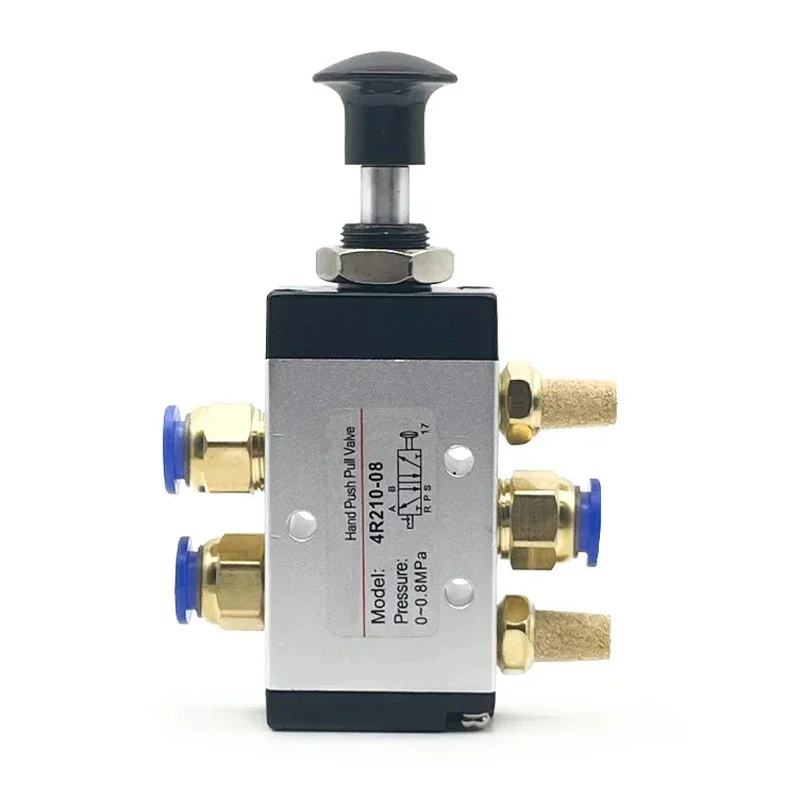 Válvula neumática de empuje manual 4R210-08/06 válvula solenoide de Control Manual de aire de dos posiciones y cinco vías 4R110-06 4R310-10 4R410-15 - imagen 4
