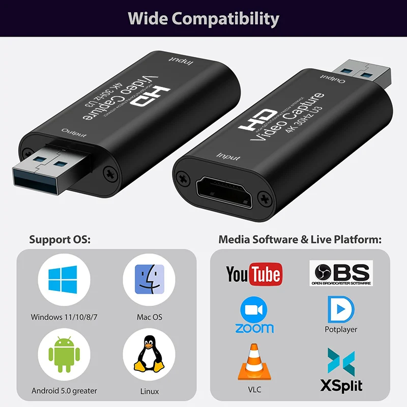 Tarjeta de captura de vídeo 4K de Metal, USB 3,0, compatible con HDMI, grabador de vídeo para videocámara, grabación de vídeo, transmisión en vivo, PS4, DVD de juegos - imagen 4