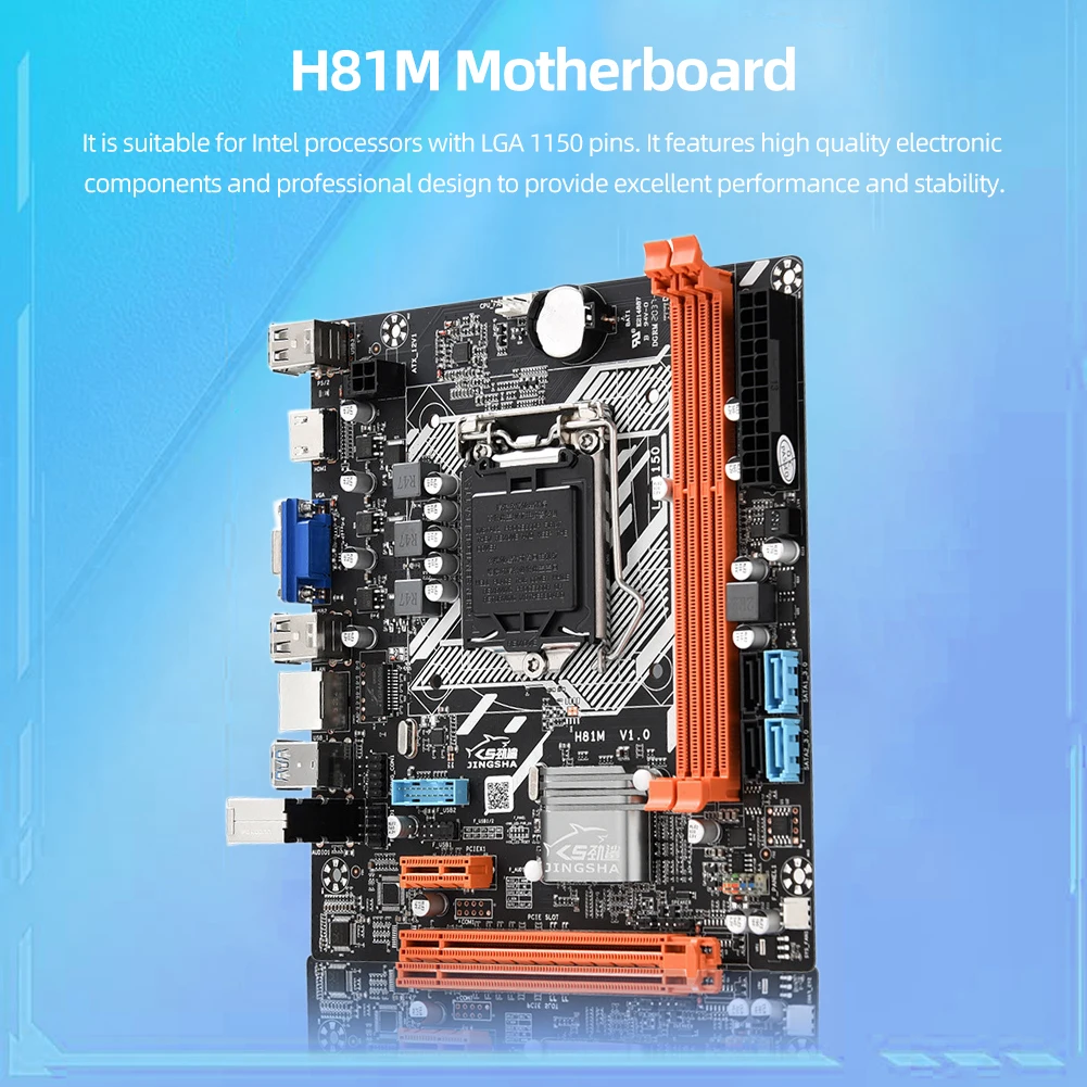 Placa base de escritorio H81M, M-ATX, USB 3,0, SATA3.0, 4 pines/24 Pines, LGA 1150, DDR3, VGA, HDMI, compatible con Kit de memoria de 16GB - imagen 3