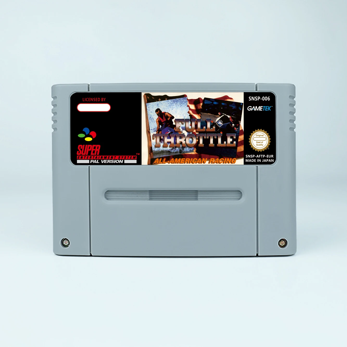 Full Throttle-Juego de carreras totalmente americano para tarjeta de juego SNES de 16 bits para consola de videojuegos SNES versión EUR PAL para Nintendo