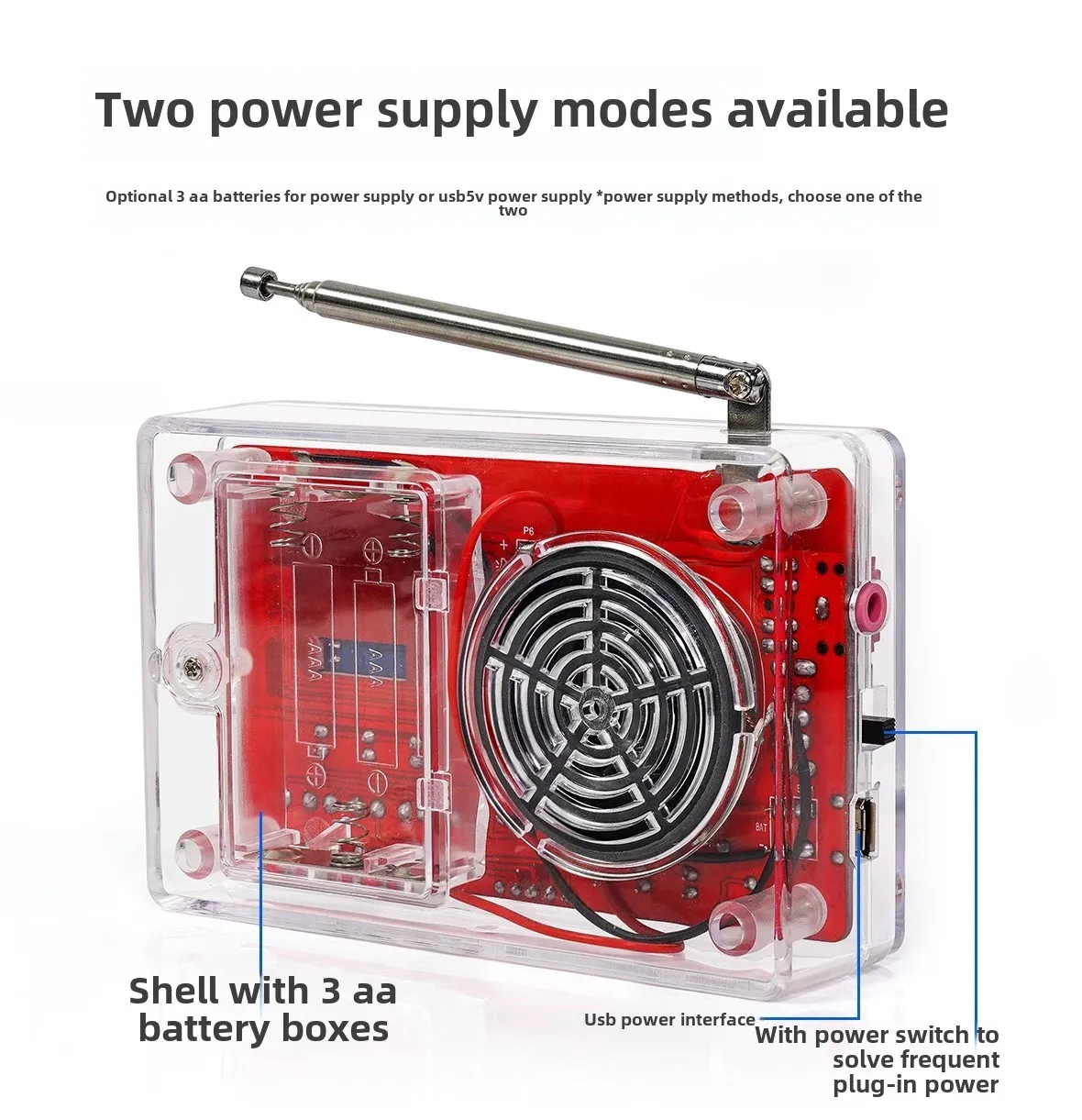 Kit electrónico de Radio FM DIY, frecuencia ajustable 87-108MHz, pantalla Digital, proyecto de soldadura DIY, práctica de soldadura RDA5807 - imagen 3