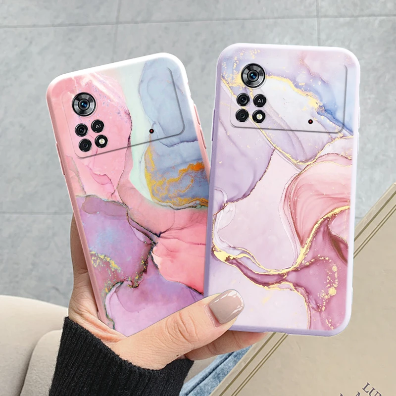 Funda de mármol de moda para Poco X4 Pro 5G Poco M4 Pro Fundas protectoras suaves Coque de silicona Fundas de parachoques para Xiaomi Poco M4 Pro 4G - imagen 2