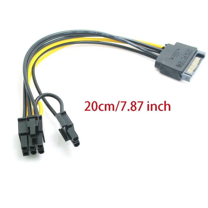 SATA 15PIN a 8Pin 6 + 2 conectar Cable divisor tarjeta gráfica línea de alimentación tarjeta de vídeo convertir Cable adaptador GPU 6PIN + 2PIN Cable extensible - imagen 5
