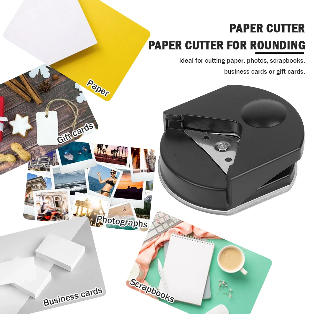 Cortador de esquina redondeado de tarjeta, recortador de agujeros de papel, perforadora angular, troqueladora de fotos, regalo de álbum de recortes, herramienta de mano artesanal de oficina DIY - imagen 3