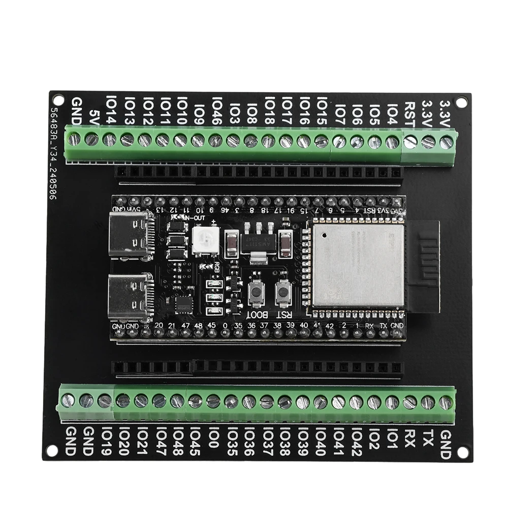 Placa de desarrollo ESP32-S3 GPIO IoT, placa de expansión de 44 pines para N8R2 N16R8 ESP32-S3, WiFi, Bluetooth, módulo 5,0 compatible