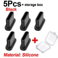 5Pcs Black-Silicone