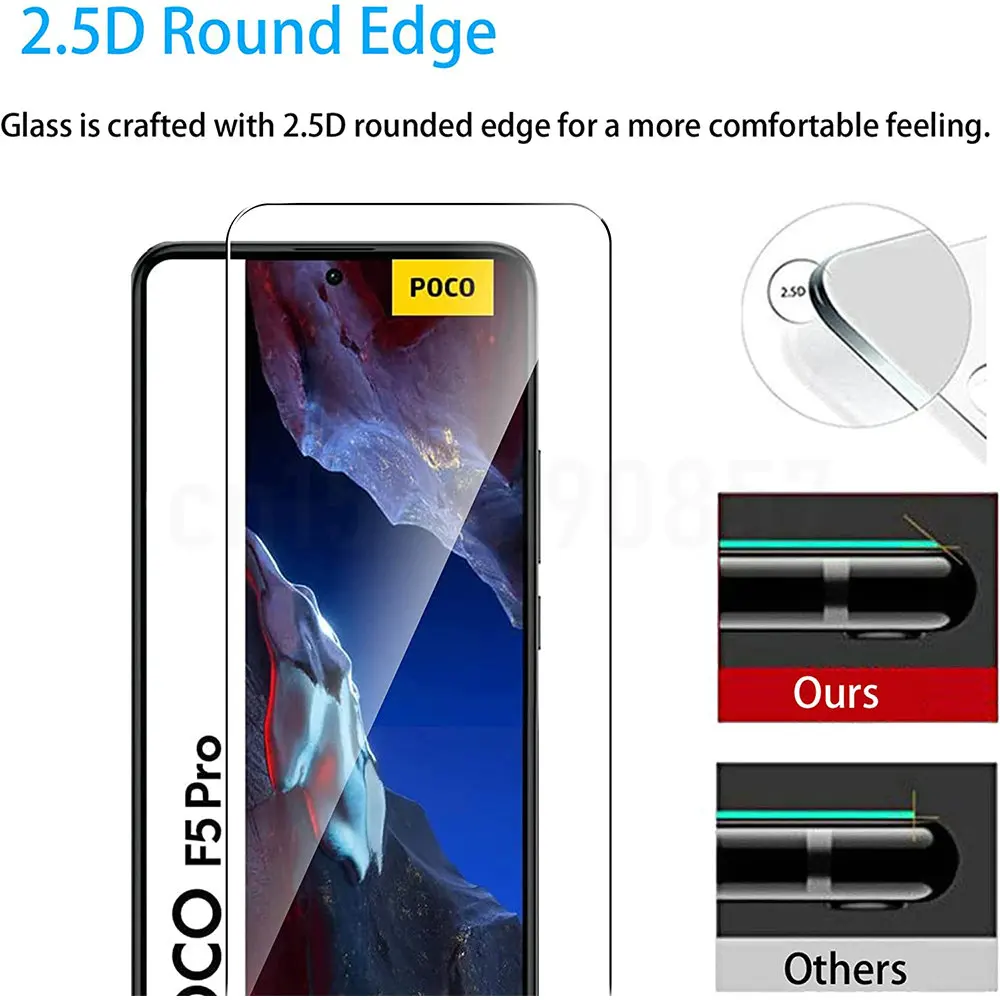 Vidrio templado 2.5D 9H para POCO F5 Pro Protector de pantalla película de lente de cámara para Xiaomi POCOF5 F5Pro - imagen 3