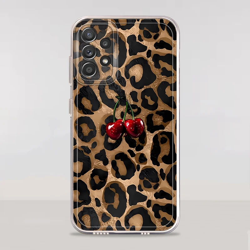 Funda de teléfono suave para Samsung Galaxy A51 A71 A52 A32 A12 A50 A72 A31 A52s A21s A16 patrón de estampado de leopardo Premium - imagen 5
