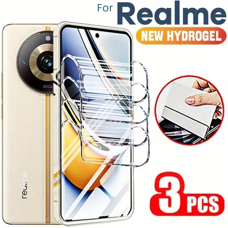 Película de hidrogel de 3 uds para Realme V70S V60s V30 V30t V50 Realme V60 Pro Protector de pantalla de cubierta completa - imagen 2