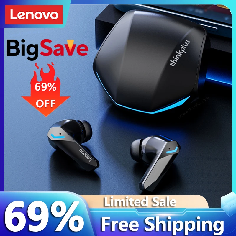 Lenovo Auriculares Inalámbricos GM2 Pro Originales, Cascos con Micrófono, Baja Latencia, Modo Doble de Juegos, Llamadas en HD, Audífonos con Bluetooth 5.3 - imagen 2