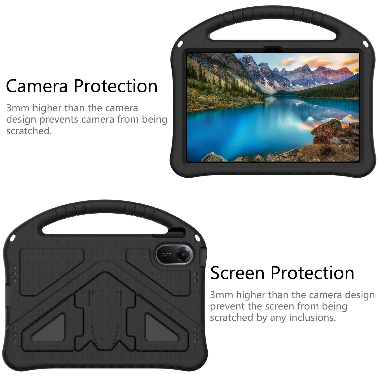 Funda EVA con soporte para Xiaomi Redmi Pad 2 2025, 11,0 pulgadas, modelo 25040RP0AG, Funda para niños con soporte de mano portátil a prueba de golpes - imagen 4